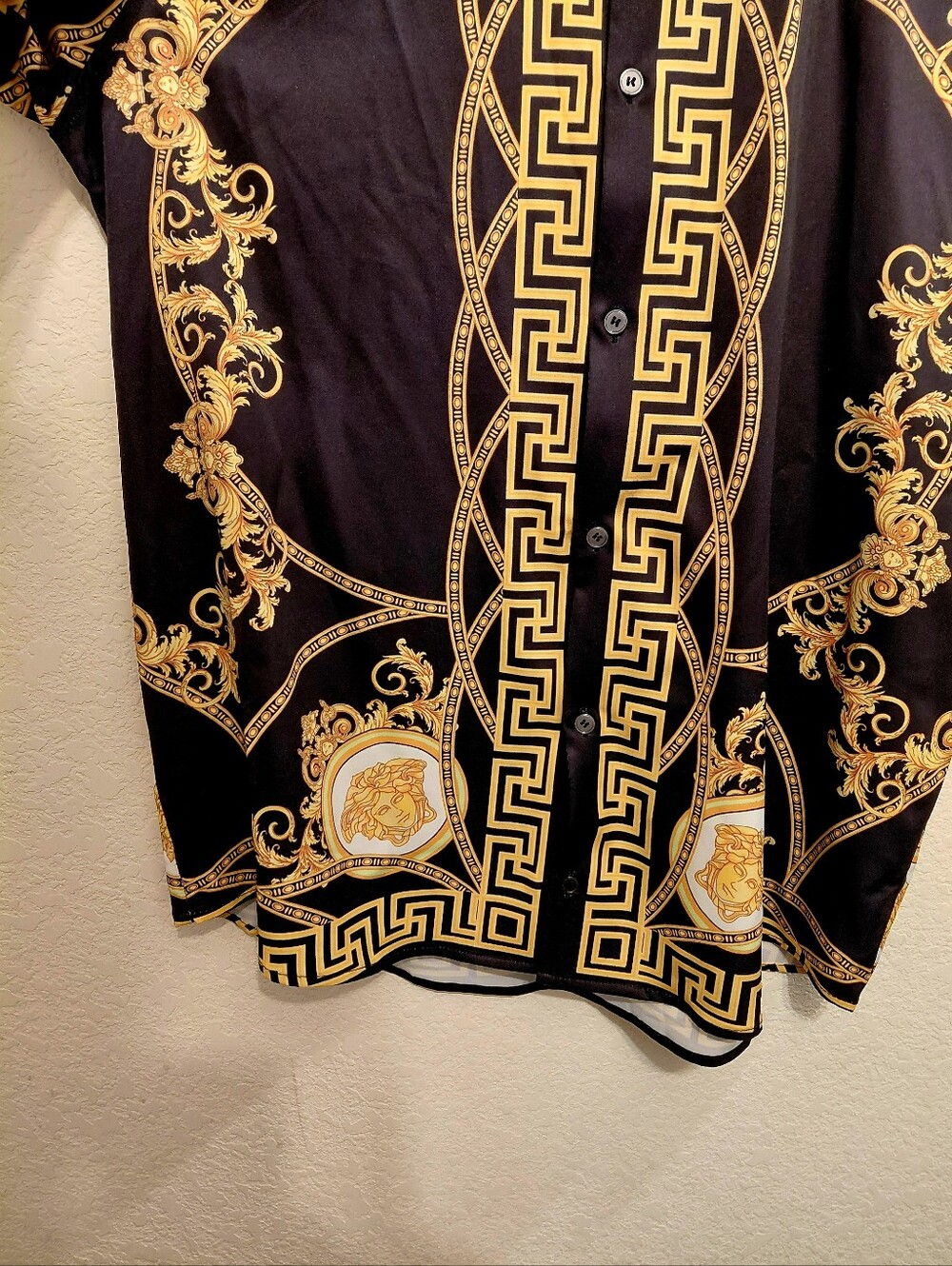 Rare Vintage Gianni Versace Baroque Print Short Sleeve Button-Down Shirt Meduim - Picture 2 of 12